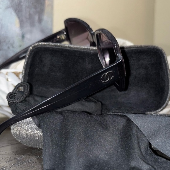 CHANEL Acetate Square CC Sunglasses 5385-A in Black​ - Picture 3 of 13